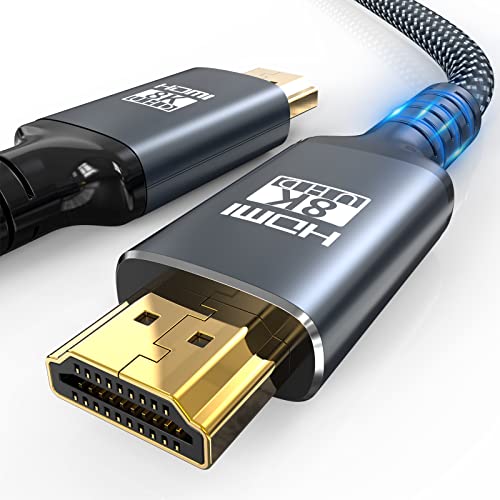 8K HDMI 2.1 Cable 10 FT,48Gbps Ultra High Speed Gaming Braided Cables Support...