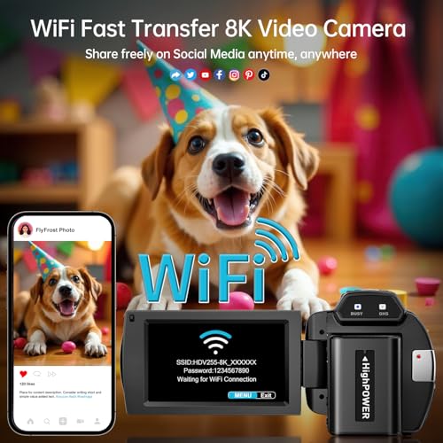 8K Video Camera 88MP UHD WiFi Vlogging Cameras for YouTube 18X Digital Zoom IR Night Vision... image