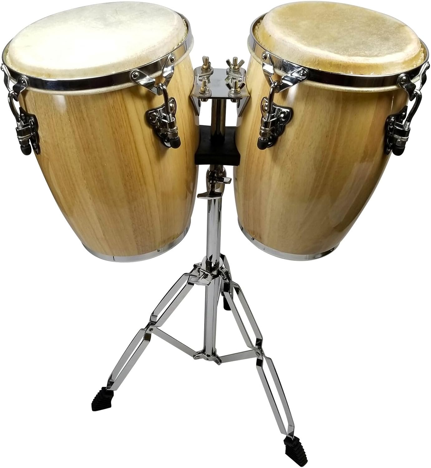 9 & 10 inch Conga Drums with Stand Latin Percussion Natural Wood