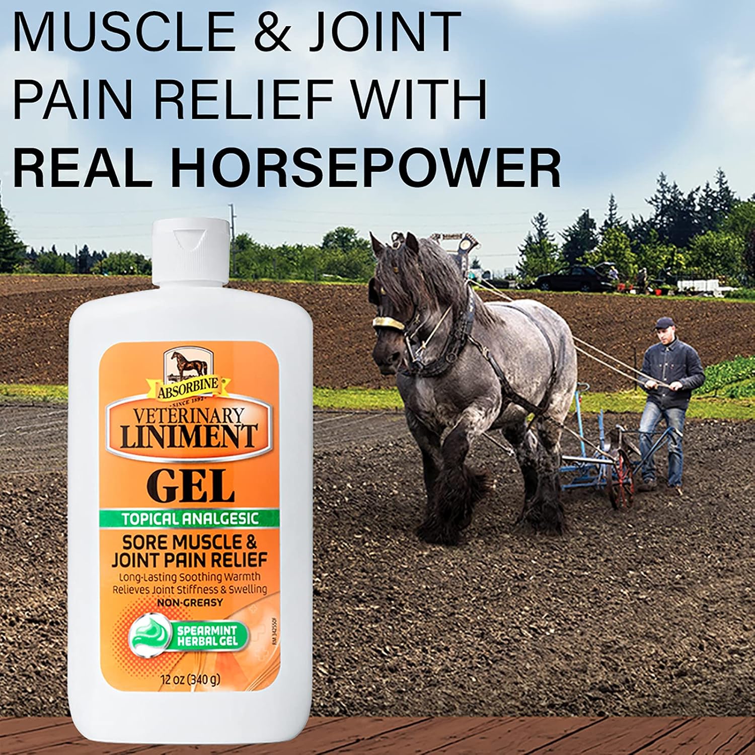 Absorbine Veterinary Liniment Topical Analgesic Sore Muscle and Arthritis Pain Relief... image