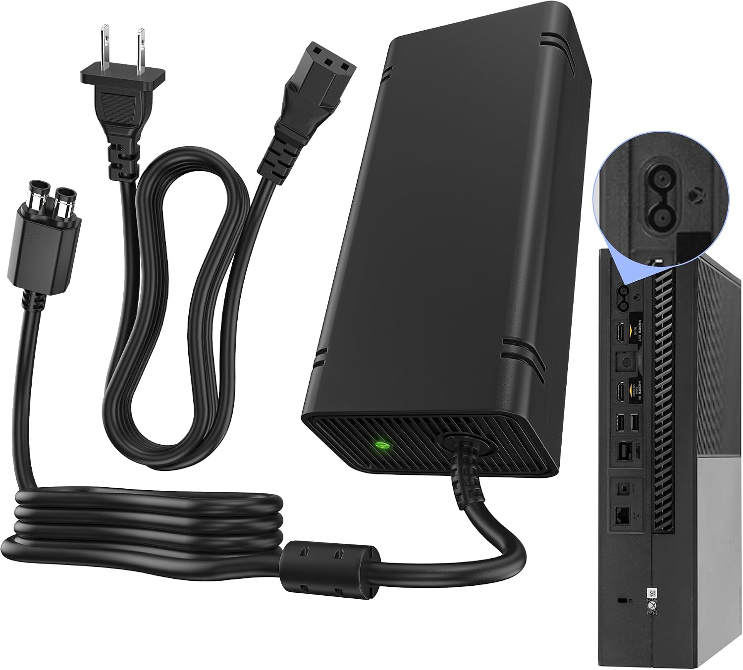 AC Adapter for Xbox 360 Slim Console,135W Power Supply Brick with Cord,Replacement Power...