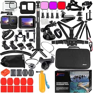 Accessories Kit for Gopro Hero 13 12 11 10 9 Black Waterproof Housing Silicone Case Glass...