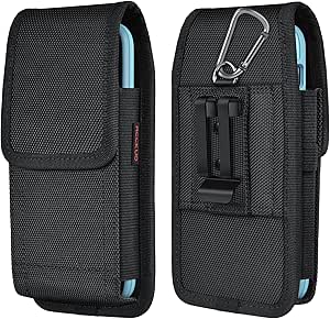ACCKUO Phone Holster for Belt with Metal Clip and Magnetic Closure Compatible with iPhone...