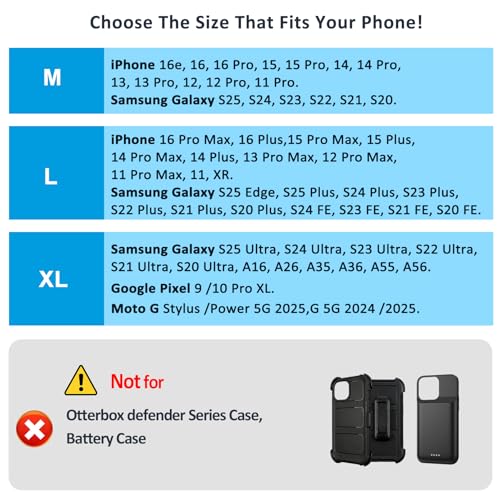 ACCKUO Phone Holster for Belt with Metal Clip and Magnetic Closure Compatible with iPhone... image