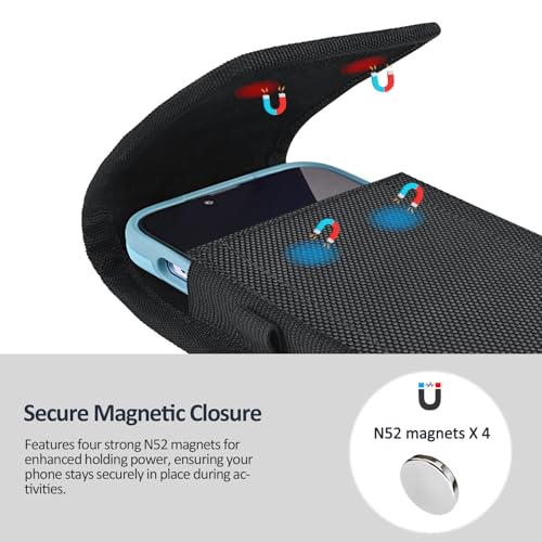 ACCKUO Phone Holster for Belt with Metal Clip and Magnetic Closure Compatible with iPhone... image
