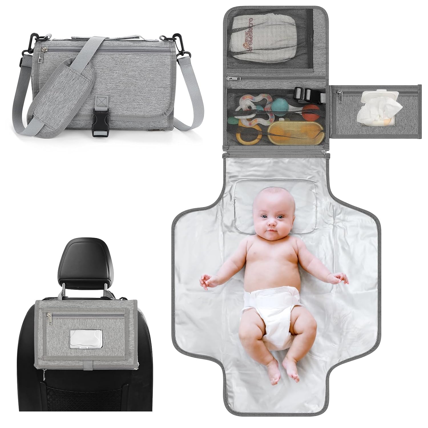 Accmor Portable Diaper Changing Pad, Waterproof Travel Baby Changing Mat, Newborn Essentials...