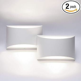 Aipsun Indoor Aluminum Modern LED Wall Sconce Hardwired Interior Wall Lights Set of 2 Up and... image