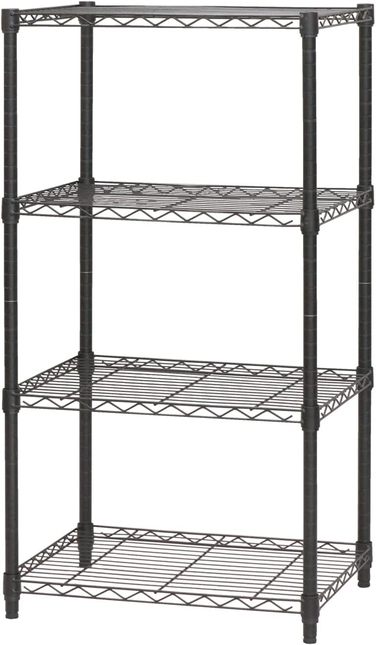 AIS NERO-6012 BK Nero Steel Rack with Casters, 4 Tiers, Width 23.6 inches (60 cm), Black