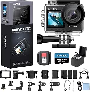 AKASO Brave 4 Pro 4K30 Action Camera with 128GB MicroSD U3 Card, 131FT Underwater Waterproof...