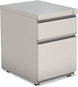 Alera ALE 2-Drawer Metal Pedestal Box File w/Full Length Pull, 14 7/8w x 19 1/8d, Light Gray