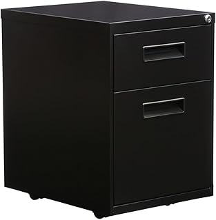 Alera ALE Two-Drawer Metal Pedestal File, 14 7/8w x 19 1/8d x 21 5/8h, Black