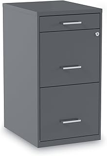 Alera Soho Vertical File Cabinet, 3 Drawers: Pencil/File/File, Letter, Charcoal, 14" X 18" X...