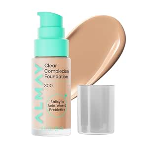 Almay Clear Complexion Foundation, Oil-Free Face Makeup for Acne-Prone Skin, Buildable...