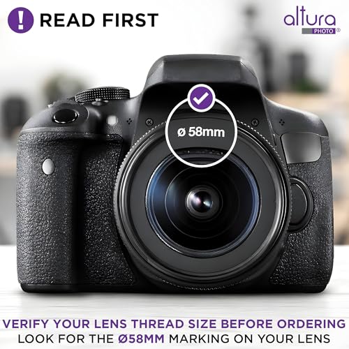 Altura Photo 58mm Camera Lens Hood Accessories for Canon Rebel T7 T8i T7i T6i T6s T6 SL2 SL3... image