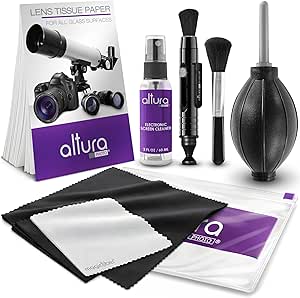 Altura Photo Camera Cleaning Kit - Lens Cleaner Spray, Brush, Pen, Blower, Microfiber...