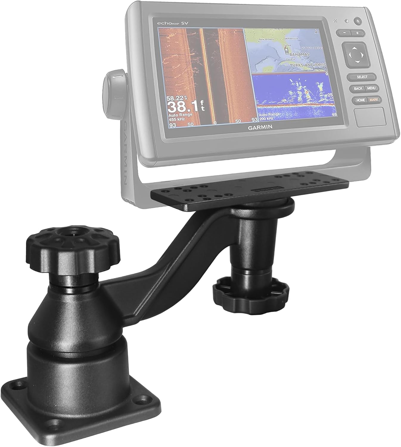 Aluminium Fish Finder & Chartplotter Mount, Reinforced Horizontal Swing Arm Marine...