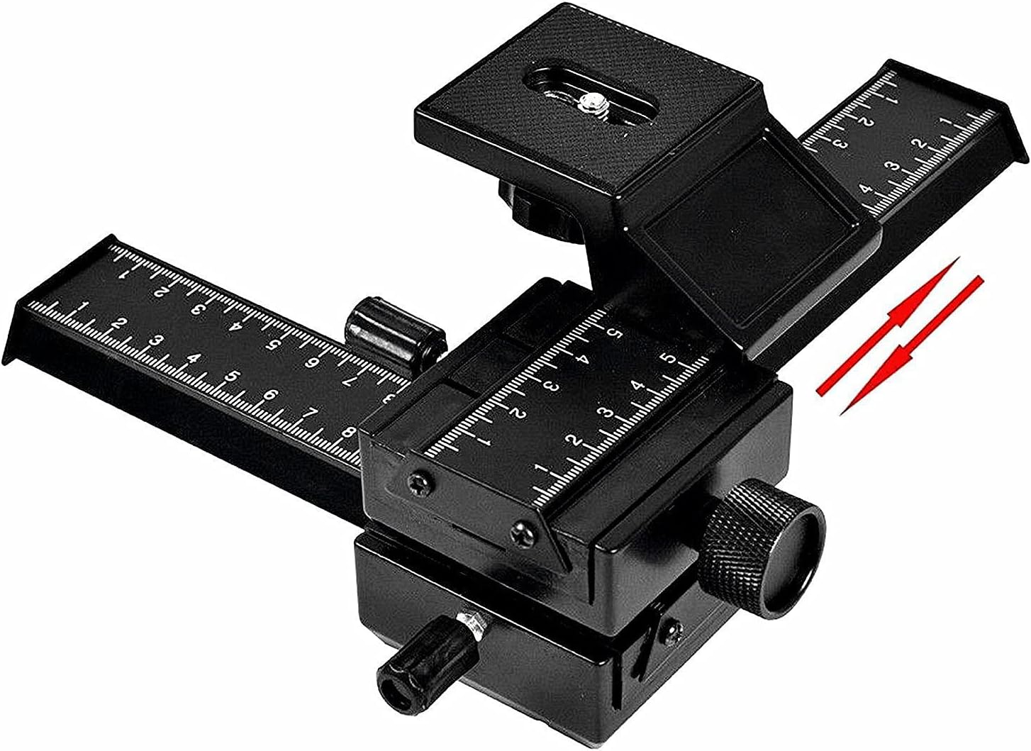 Aluminum 4-Way Macro Focusing Rail Slider with Quick Release Plate, 1/4" Screw Hole for...