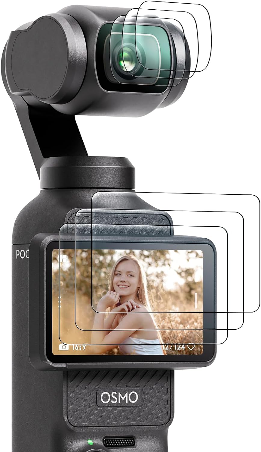 AMAZEAR Lens Screen Protector for DJI Osmo Pocket 4/3 / Xtra Muse (6 Pack), Pocket4...