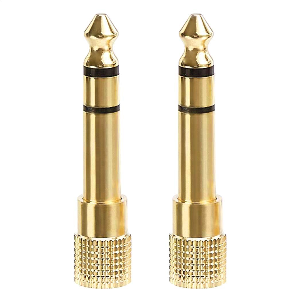Amazon Basics Gold-Plated 6.35mm 1/4 Male to 3.5mm 1/8 Female Stereo Jack Adapter for...