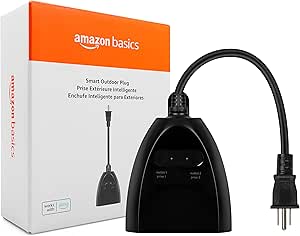 Amazon Basics Outdoor Smart Plug with 2 Individually Controlled Outlets, Works with Alexa...