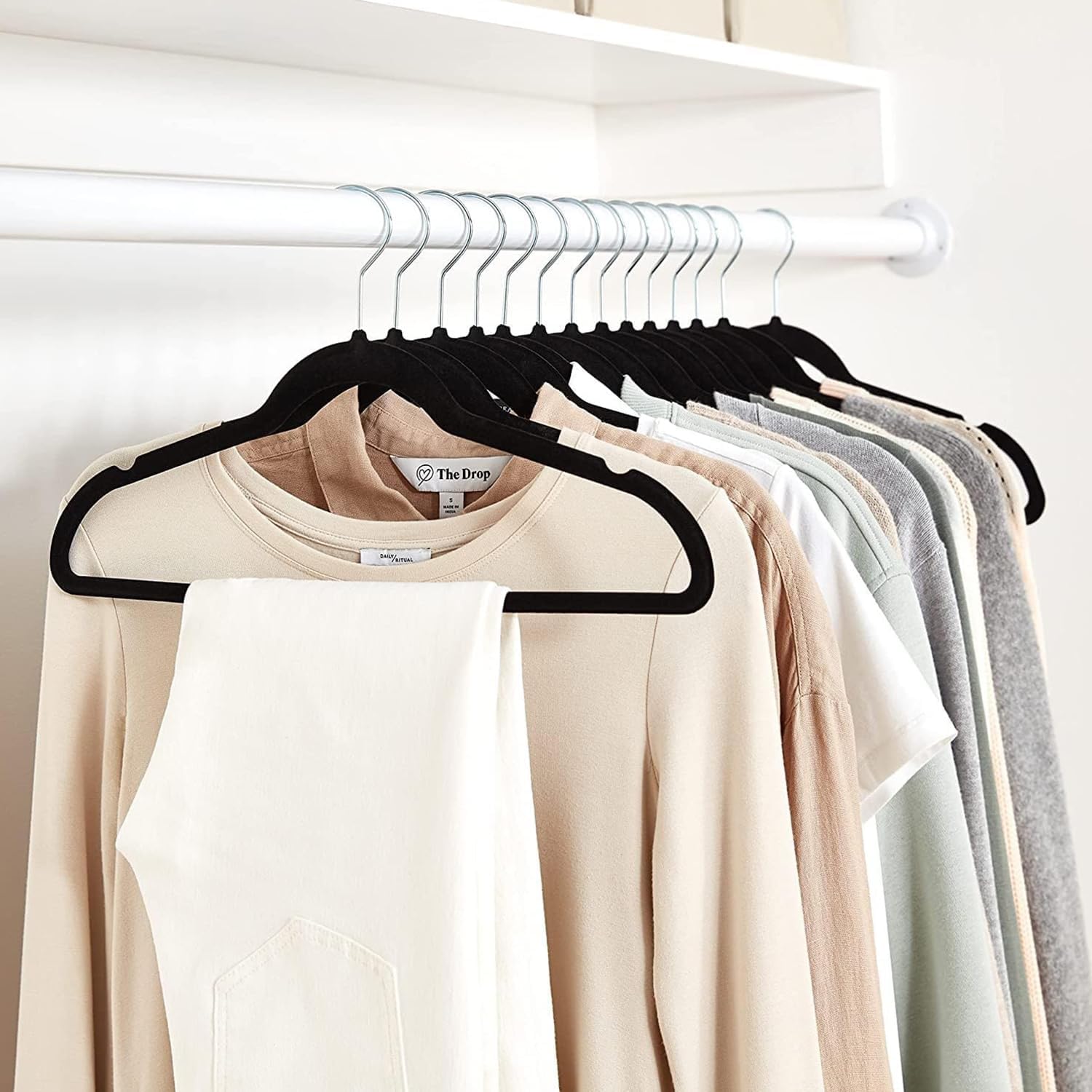 Amazon Basics Slim Velvet Non-Slip Space Saving Suit Clothes Hangers for Closet... image