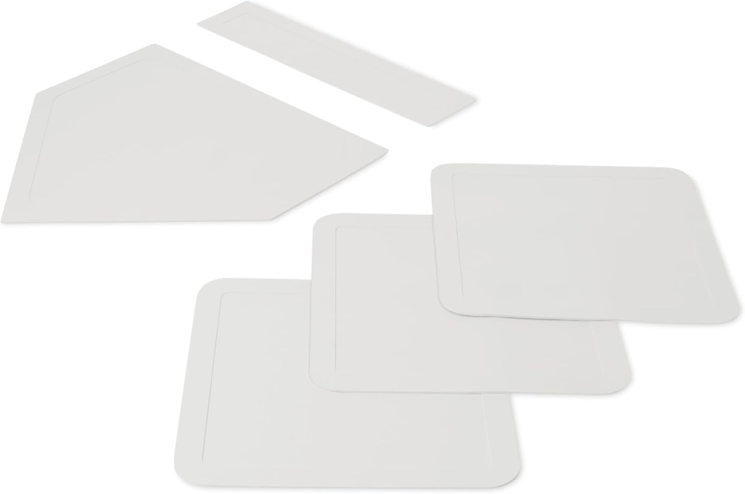 Amazon Basics Softball Baseball Bases Set, Weatherproof Rubber, Flexible, Includes 1 Home...