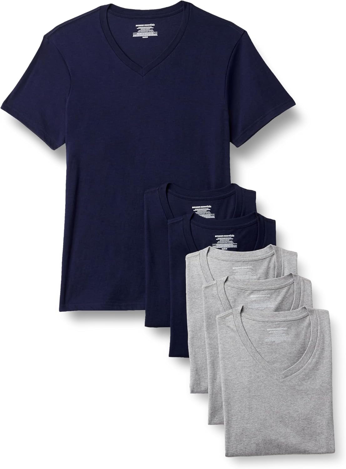 Amazon Essentials Men's Slim Fit V-Neck Undershirt, Breathable Cotton