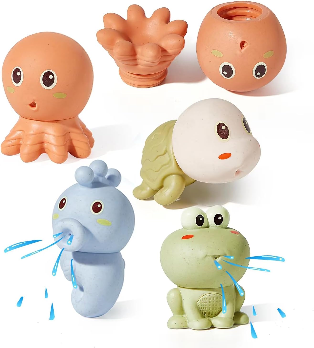 AMCHSURI Squirting Animal Bath Toys for Babies 6-18M & Toddlers 1-3Y | Spray Water Toys for...