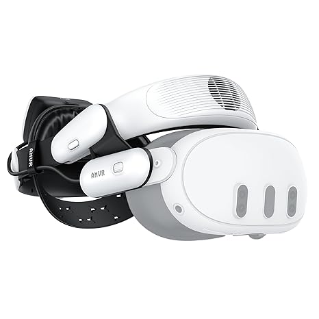 AMVR BS1 Battery Head Strap with Air Cooling Fan, Compatible with Meta Quest 3/3S Oculus...