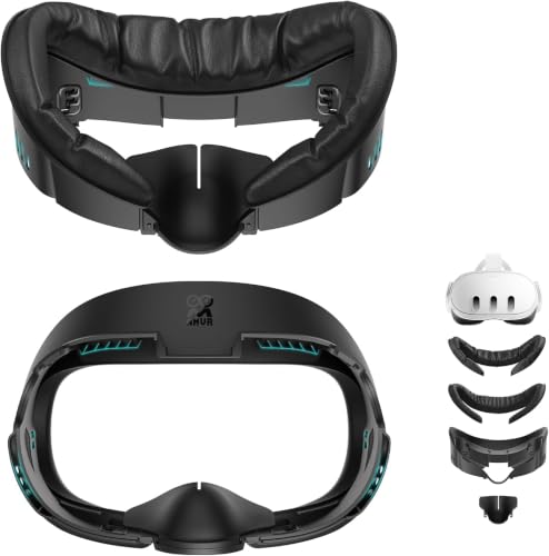 AMVR FC1 Face Pad Facial Interface Compatible with Meta Quest 3 Accessories, with PU Leather...