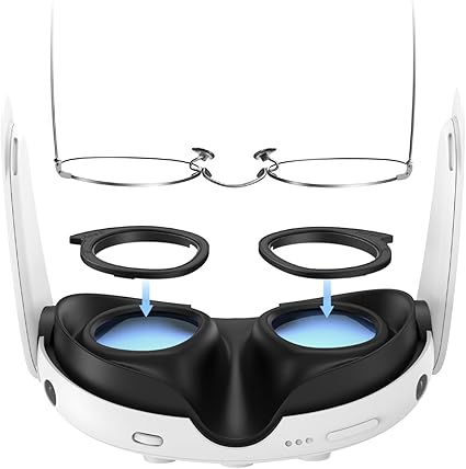 AMVR Lens Protector Set Compatible with Meta/Oculus Quest 3 Accessories,Glasses Spacer for...