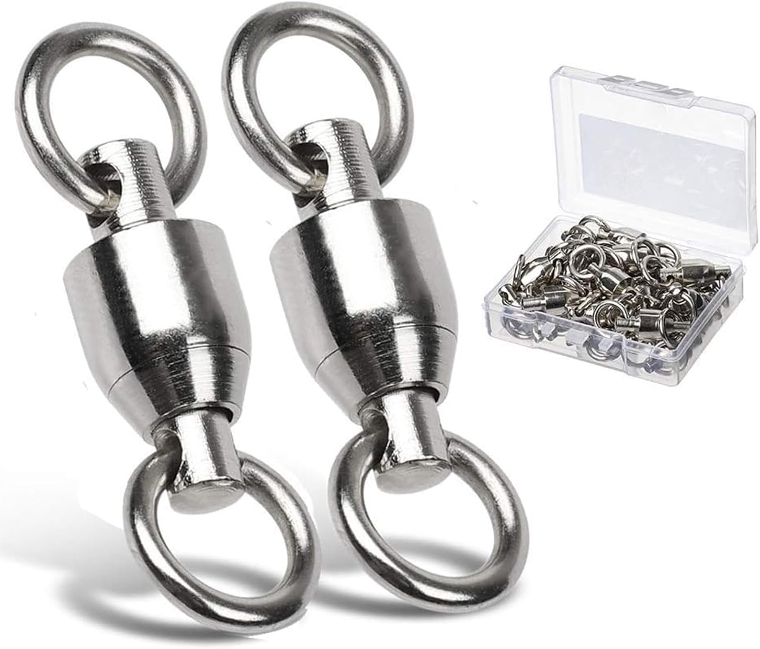 AMYSPORTS Ball Bearing Swivels Connector High Strength Stainless Steel Solid Welded Rings...