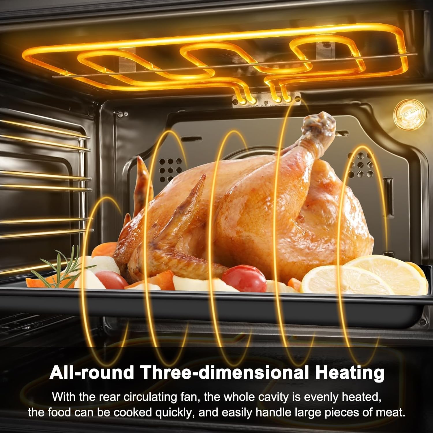 AMZCHEF Single Wall Oven 24" Built-in Electric Ovens with 11 Functions, 8 Automatic Recipes...