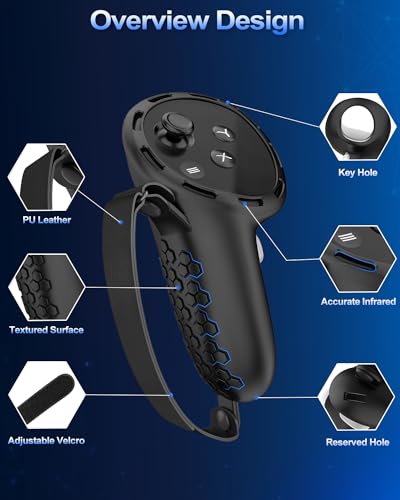 AMZDM Controller Grip for Meta Quest 3S Oculus Quest 3 VR Accessories Grips Cover for VR... image