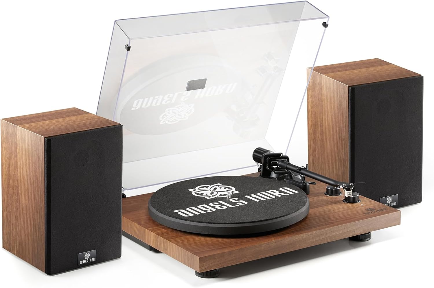 ANGELS HORN Vinyl Record Player, Hi-Fi System Bluetooth Turntable Players with Stereo...