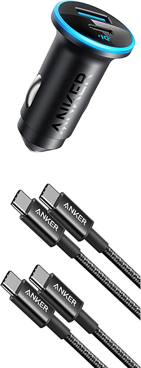 Anker 323 (52.5W) (33W) 2 Port Compact Charger and USB C Cable (Type C to Type C)