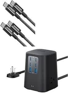 Anker Charger Cable, New Nylon USB C to USB C Cable (3.3ft, 2Pack) Charging Station (100W)...