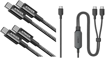 Anker USB C Cable, New Nylon Type C 60W(3A) Charger (3.3ft, 2Pack) and 2-in-1 140W Max (4ft)