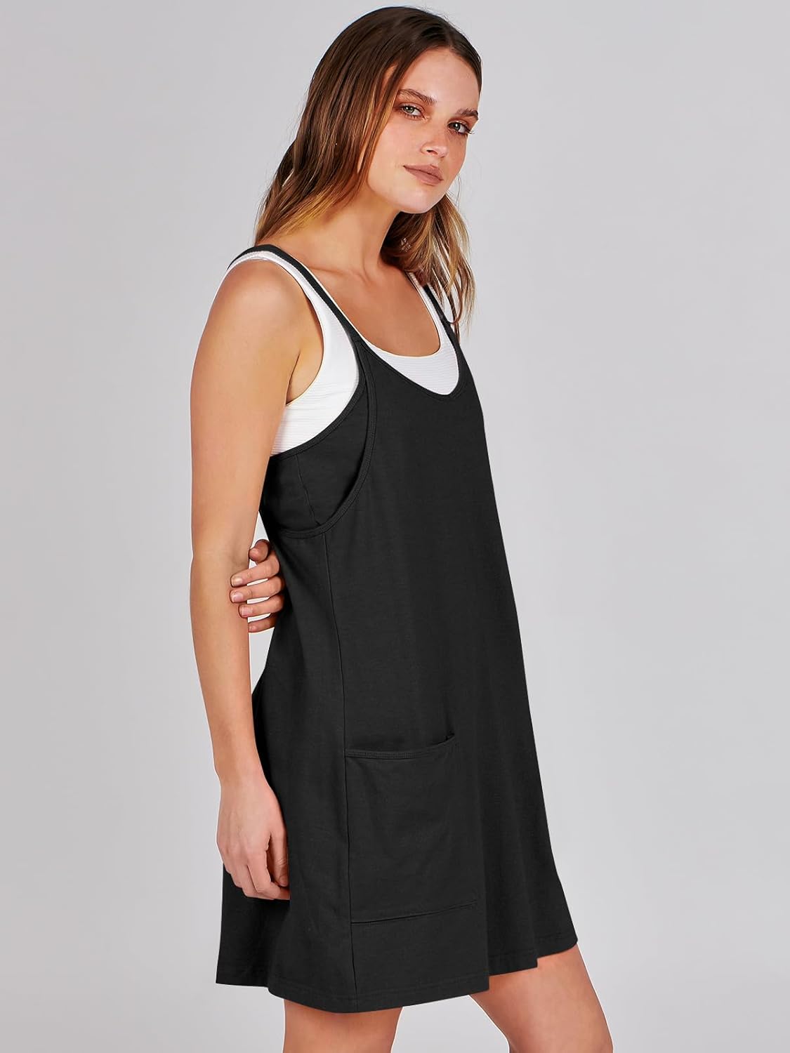 ANRABESS Women Athletic Dress Summer Tennis Workout Active Sports Mini Romper Dress Built in... image
