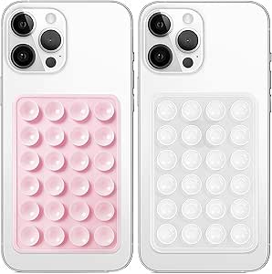 Anteel 2 Pack Silicone Suction Phone Case Mount, Non Slip Sticky Grip, Silicon Adhesive...