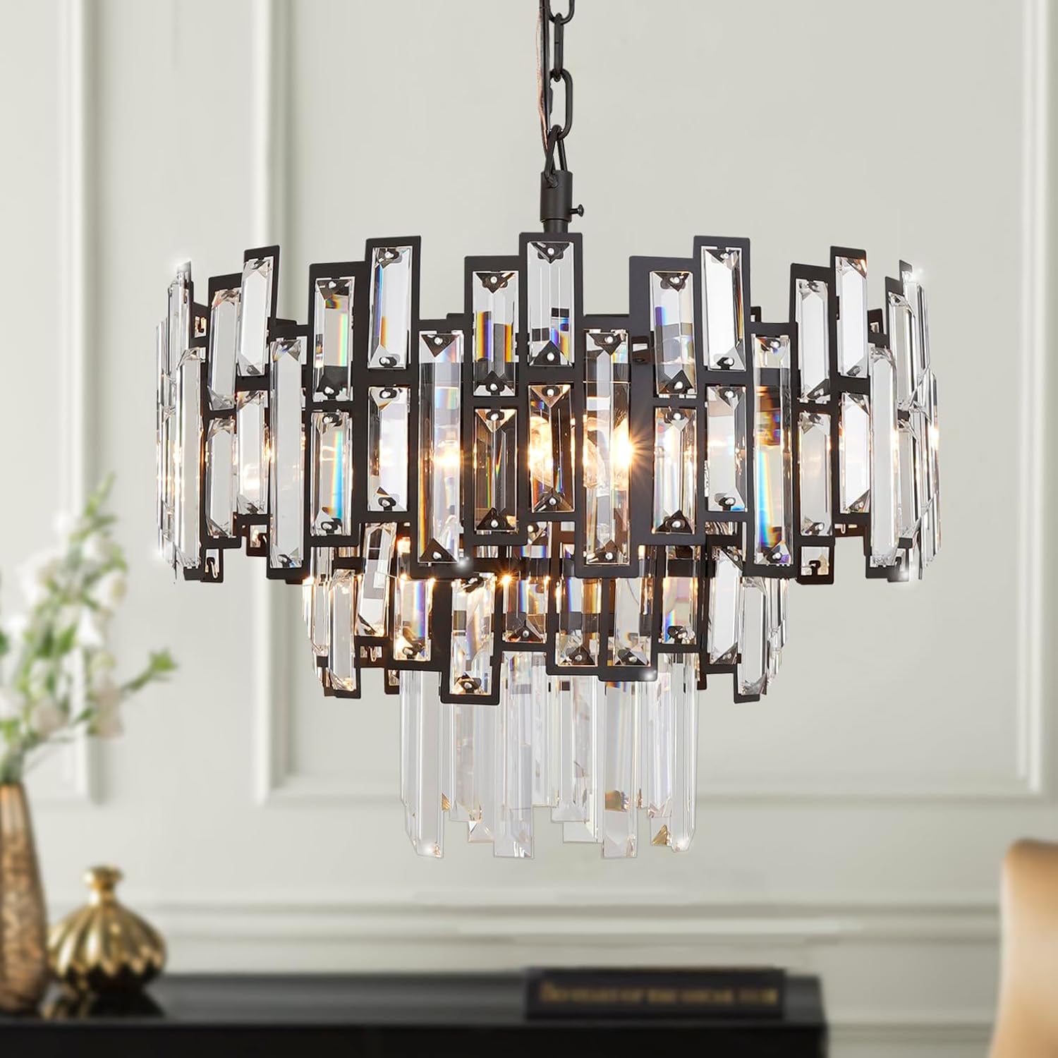 ANTILISHA Modern Crystal Chandelier Lighting Hall Grand Living Room Stairway Chandeliers...