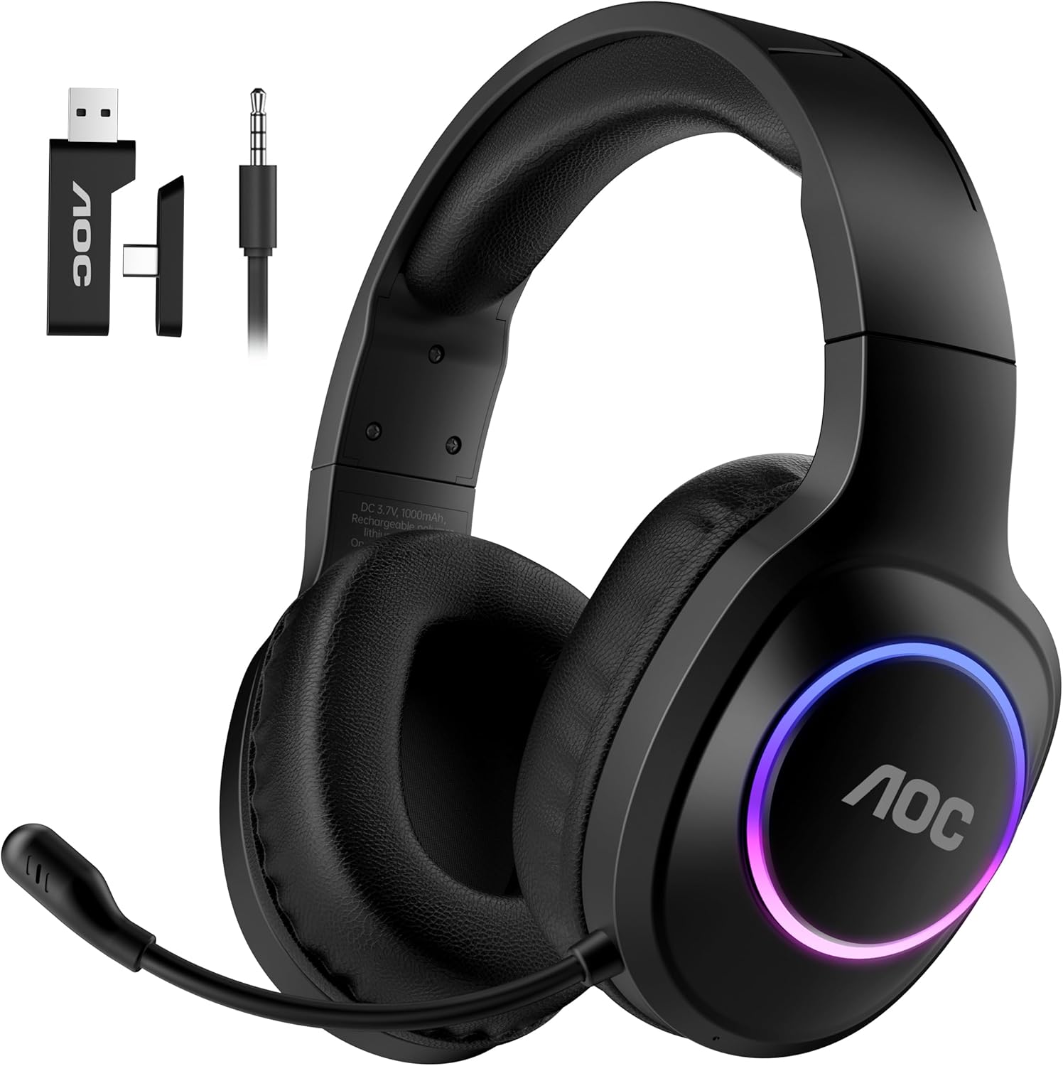 AOC Wireless Gaming Headset Compatible with PS5/4, Nintendo Switch, PC, Bluetooth 5.4 &...