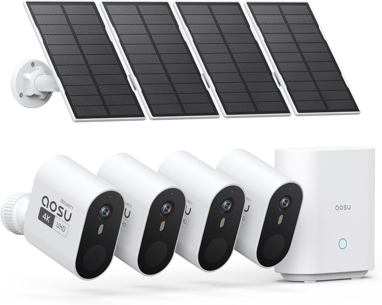 aosu 3K/5MP Security Cameras Outdoor Wireless Home Surveillance System, Solar Powered, 166°...