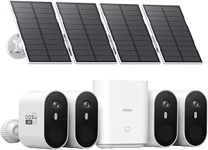 aosu Solar Security Cameras Wireless Outdoor, 4-Cam Kit, 2K QHD Home Security System with...