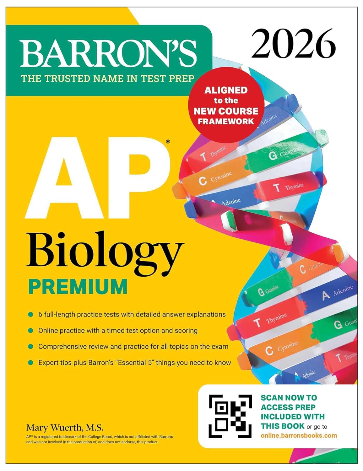 AP Biology Premium, 2026: Prep Book with 6 Practice Tests + Comprehensive Review + Online...