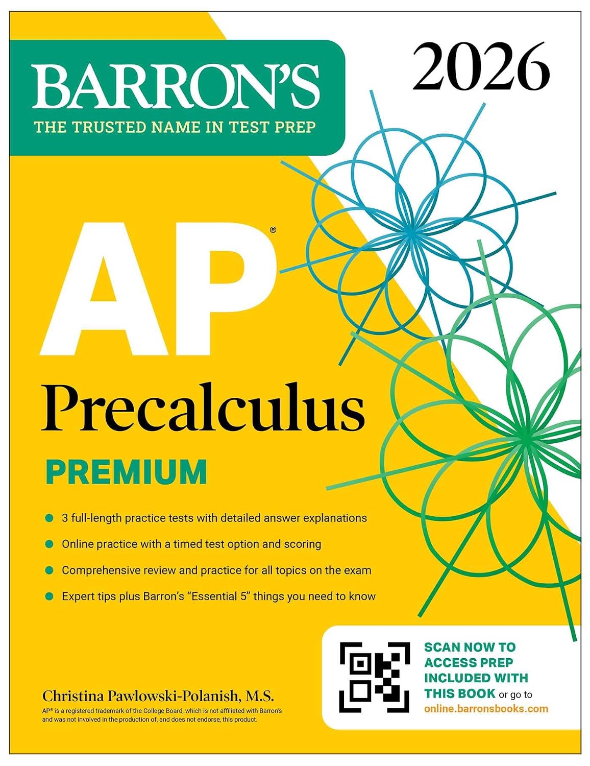 AP Precalculus Premium, 2026: Prep Book with 3 Practice Tests + Comprehensive Review +...