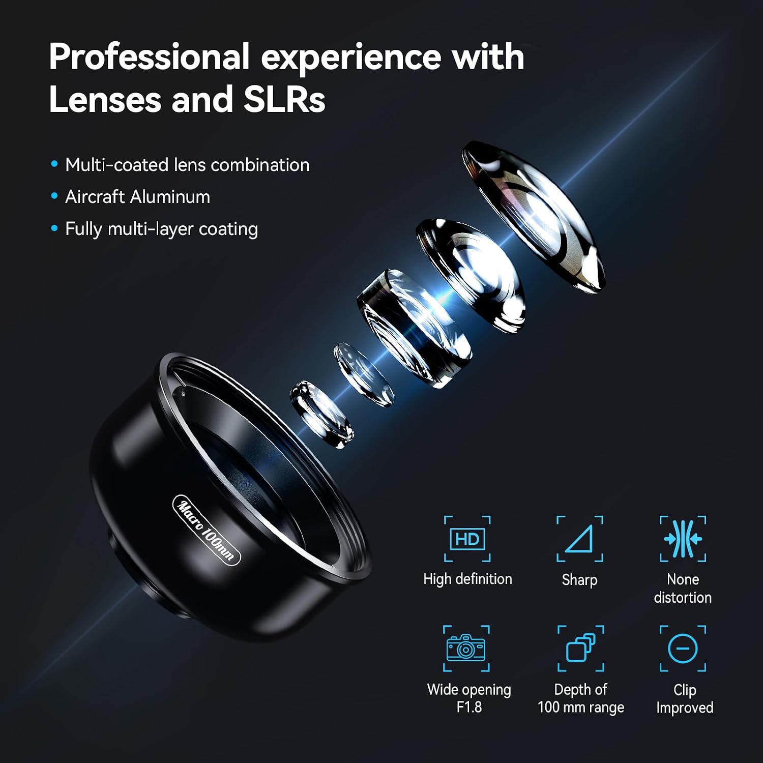APEXEL Professional Macro Photography Lens for Smartphone, Macro Lenses for iPhone, Samsung... image