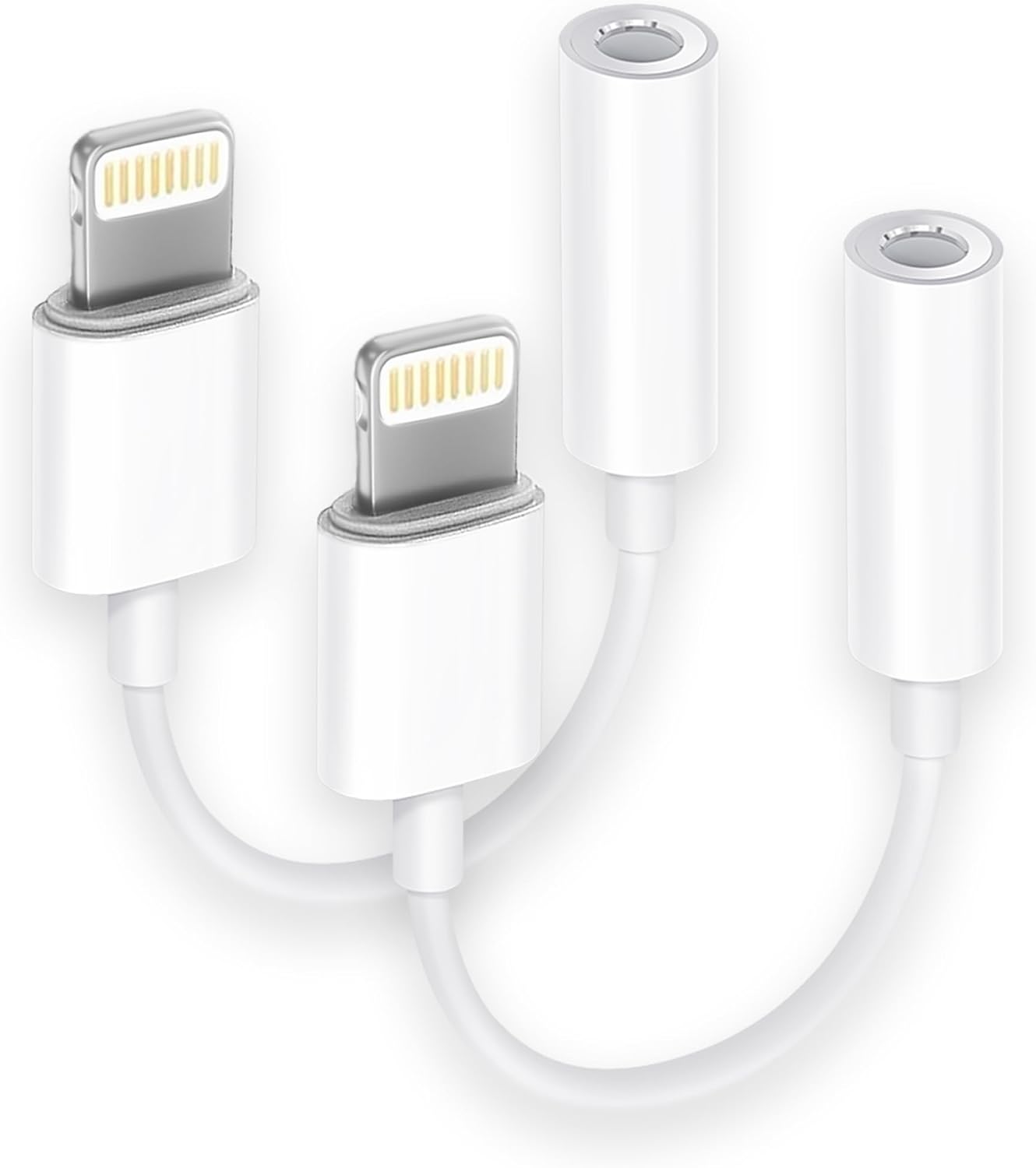[Apple MFi Certified] 2 Pack Lightning to 3.5 mm Headphone Jack Adapter, iPhone Aux Adapter...