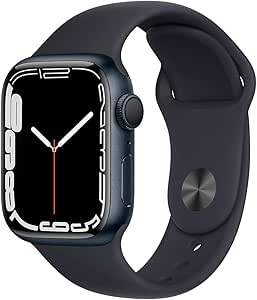 Apple Watch Series 7 (GPS, 45mm) Midnight Aluminum Case with Midnight Sport Band (Renewed)