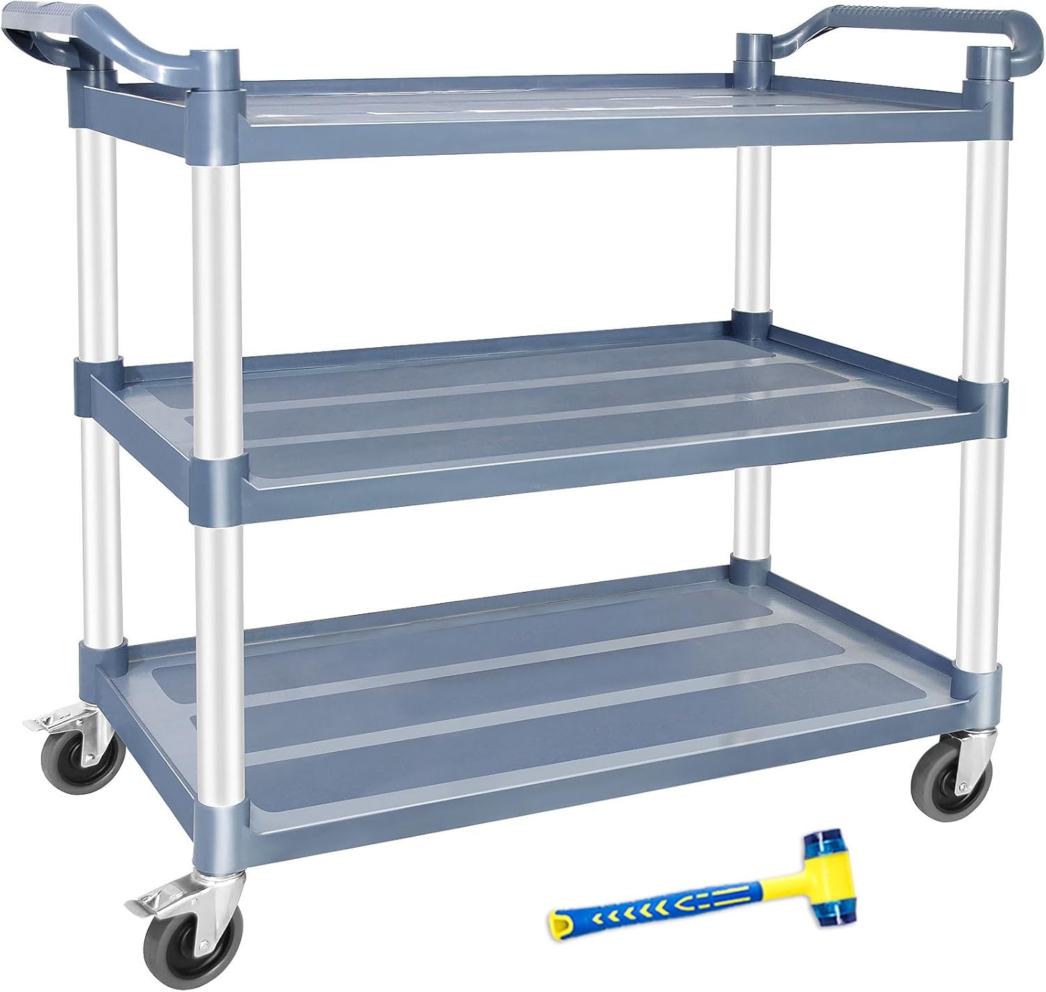 AQNIEGEP Utility Carts with Wheels, Large Food Kitchen Cart Heavy Duty, Rolling Service Cart...
